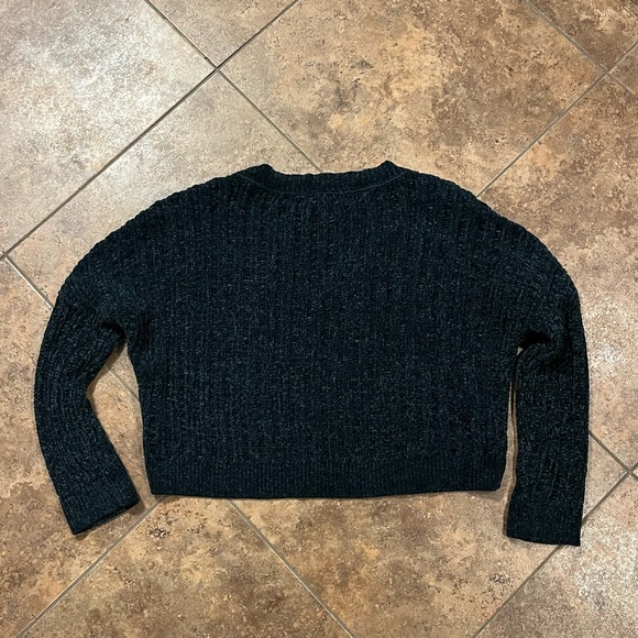 Anthropologie Silence + Noise Chenille Vneck Cropped Sweater Size S - Picture 6 of 6